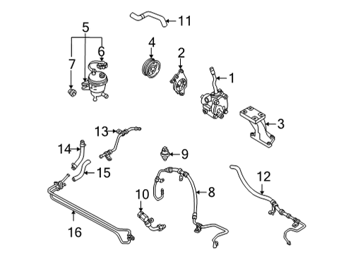 2002 Ford Escape Power Steering Pressure Hose, Front Diagram for 6L8Z-3A719-C