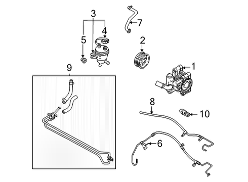 2005 Ford Escape P/S Pump & Hoses, Steering Gear & Linkage Diagram 2 - Thumbnail