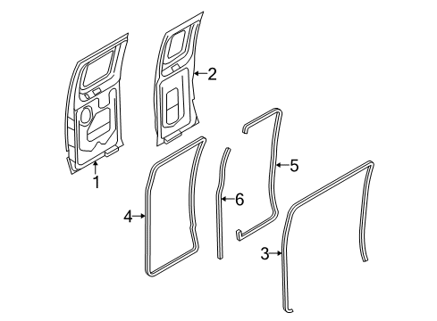 2009 Ford E-350 Super Duty Side Loading Door - Door & Components Diagram 1 - Thumbnail