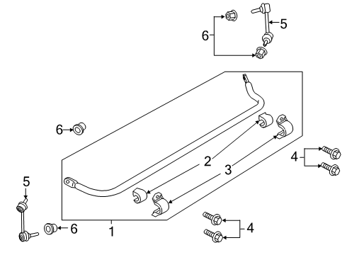 2022 Lincoln Corsair Stabilizer Bar Bolt Diagram for -W720492-S450