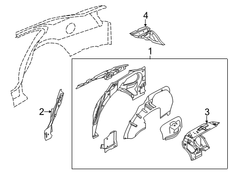 2015 Ford Police Interceptor Sedan Inner Structure - Quarter Panel Diagram