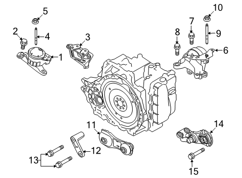 2015 Ford Police Interceptor Utility Engine & Trans Mounting Diagram 1 - Thumbnail