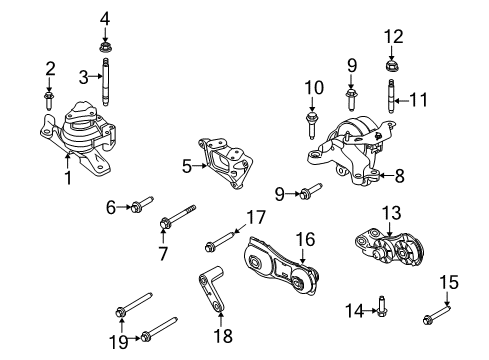 2013 Lincoln MKT Engine & Trans Mounting Diagram 1 - Thumbnail