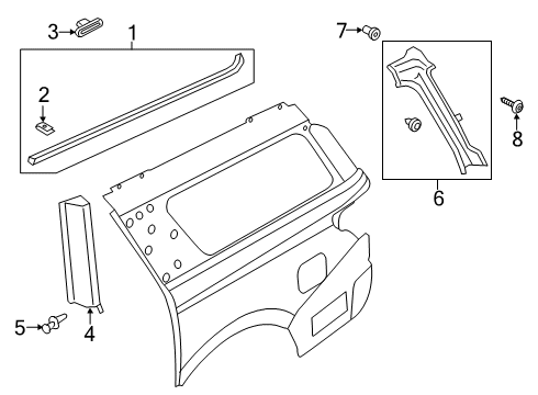 2019 Ford Expedition Exterior Trim - Quarter Panel Diagram
