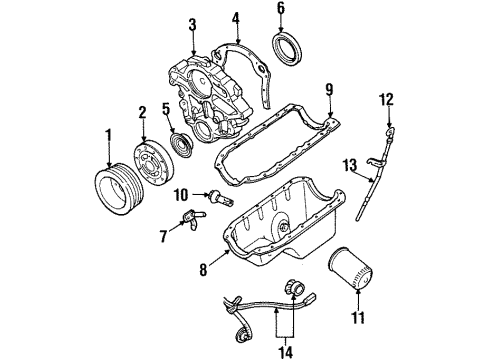 1996 Ford Windstar Engine Parts & Mounts, Timing, Lubrication System Diagram 1 - Thumbnail