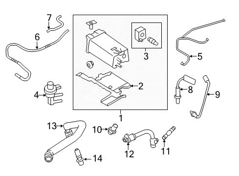 2014 Lincoln MKS Emission Components Diagram