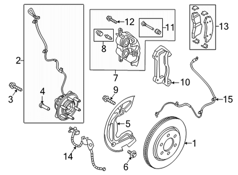 2021 Ford F-150 Hub & Bearing, Front Diagram for ML3Z-1104-J
