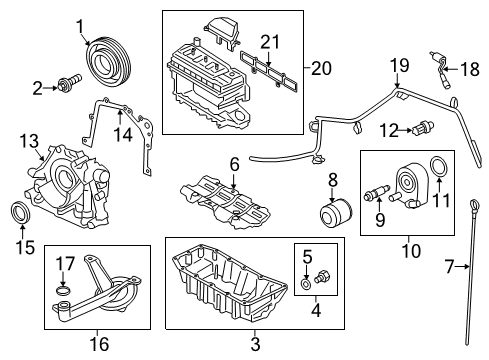 2020 Ford Fusion Engine Parts & Mounts, Timing, Lubrication System Diagram 1 - Thumbnail