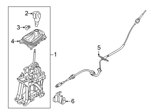 2016 Ford Edge Shift Knob Diagram for BV6Z-7213-DD