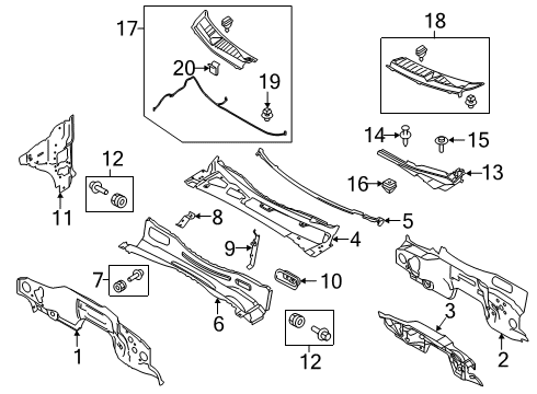 Insulator, Front Inner Diagram for HC3Z-2501670-E