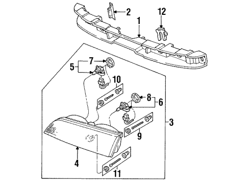 1994 Mercury Cougar Headlamps Diagram