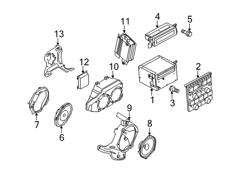 2010 Ford Mustang Door Speaker, Rear Diagram for 8R3Z-18808-C