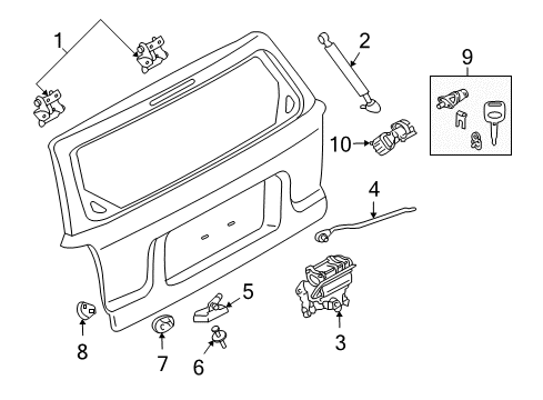 2006 Ford Escape Switch, Rear Diagram for 2L8Z-78432A38-AA