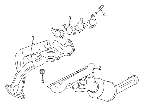 2020 Ford Mustang Manifold W/Converter, Driver Side Diagram for JR3Z-5G232-E