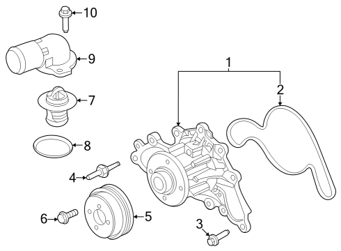 2024 Ford F-250 Super Duty Pulley Diagram for PC3Z-8509-A