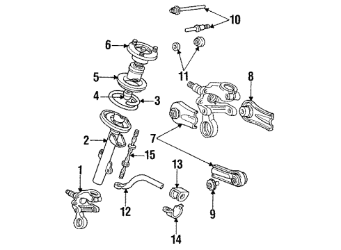 1993 Mercury Sable Rear Suspension Components, Lower Control Arm Diagram 1 - Thumbnail