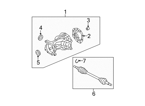 2012 Ford Escape Axle & Differential - Rear Diagram