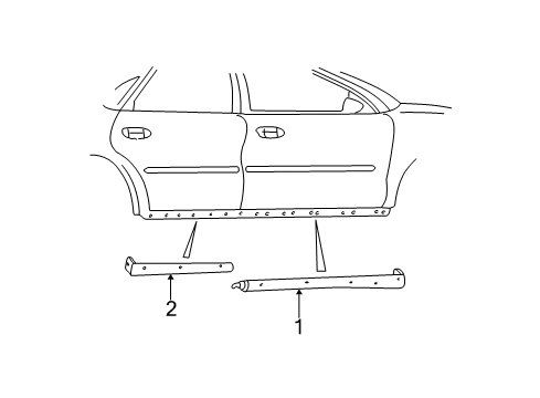 2003 Ford Taurus Exterior Trim - Pillars, Rocker & Floor Diagram