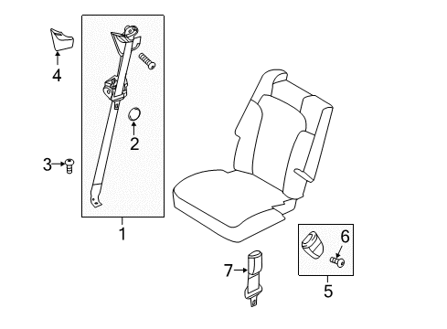 2017 Lincoln MKT Rear Seat Belts Diagram 4 - Thumbnail