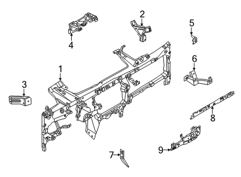2023 Ford F-150 Instrument Panel Components Diagram 2 - Thumbnail