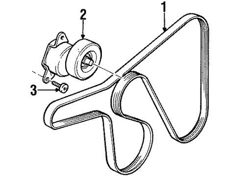 1998 Mercury Mystique Belts & Pulleys, Maintenance Diagram 1 - Thumbnail