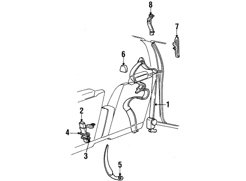 1992 Mercury Grand Marquis Shield Retainer, Front Diagram for E7AZ-60611B46-A