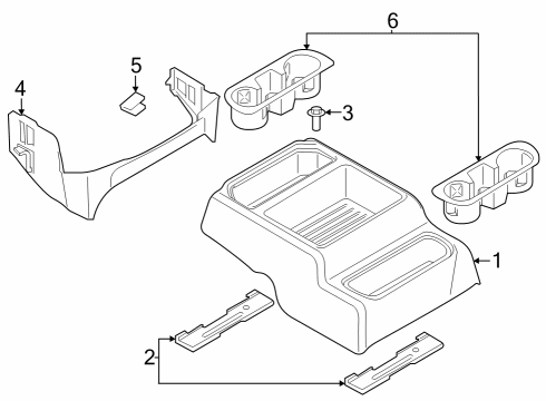 2024 Ford F-250 Super Duty Floor Console Mount Bracket Diagram for HC3Z-26625A80-A