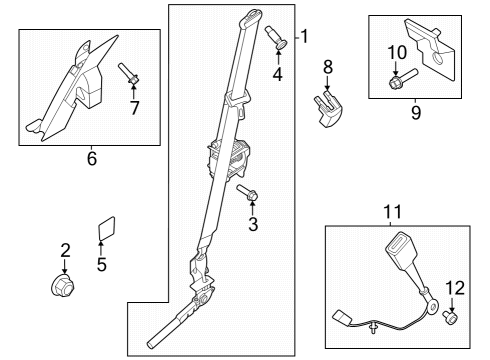 2023 Ford F-250 Super Duty Front Seat Belts Diagram 2 - Thumbnail
