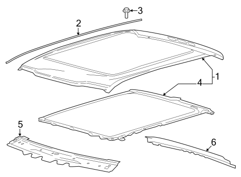 2023 Ford F-250 Super Duty Roof & Components Diagram 1 - Thumbnail