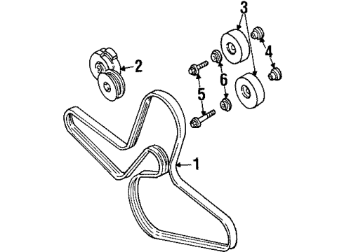 1999 Ford Taurus Belts & Pulleys, Cooling Diagram 3 - Thumbnail