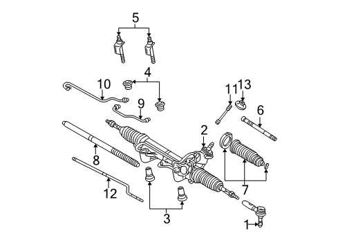 2002 Ford Ranger Steering Column & Wheel, Steering Gear & Linkage Diagram 2 - Thumbnail