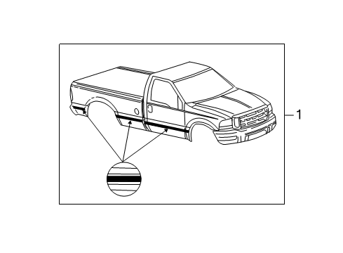 2002 Ford F-350 Super Duty Stripe Tape Diagram 1 - Thumbnail
