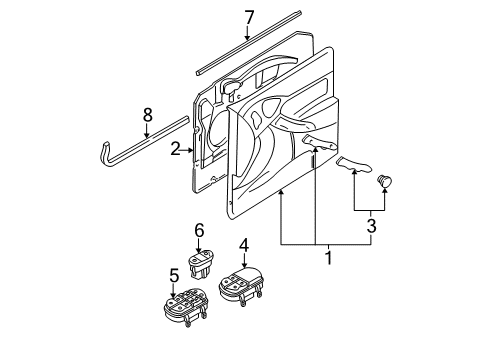 2003 Ford Focus Interior Trim - Door Diagram