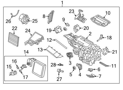 2014 Ford Fiesta A/C Evaporator & Heater Components Diagram 2 - Thumbnail