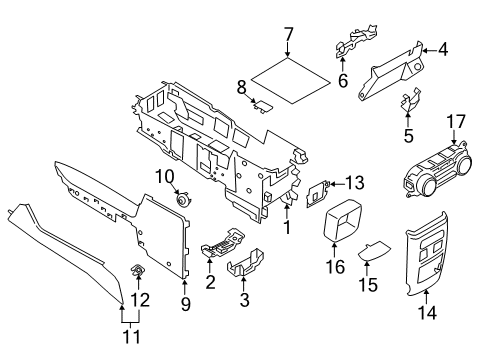 2020 Ford Explorer Front Console, Rear Console Diagram 1 - Thumbnail