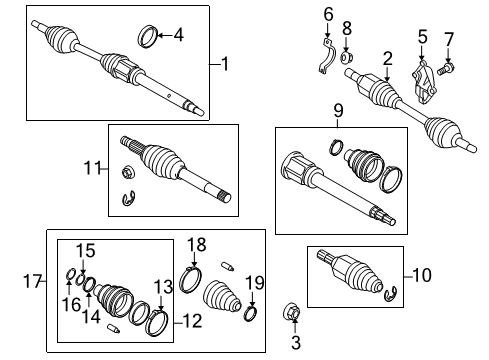 2012 Ford Transit Connect Drive Axles - Front Diagram