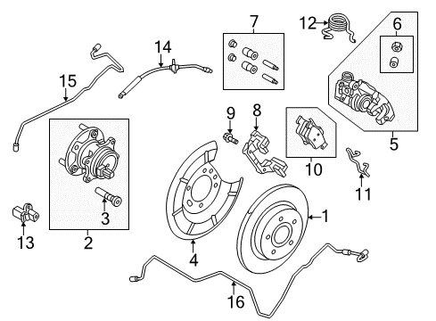 2016 Ford Focus Hub Assembly, Rear Diagram for G1FZ-1104-A