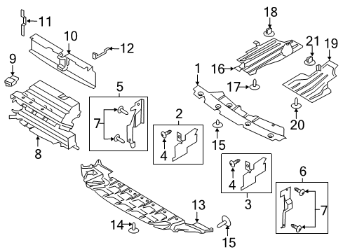 2015 Ford Escape Deflector, Front Lower Passenger Side Diagram for CJ5Z-8310-B