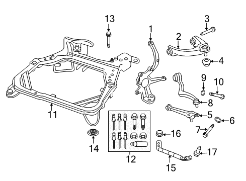 2011 Lincoln MKZ Front Suspension, Control Arm Diagram 2 - Thumbnail