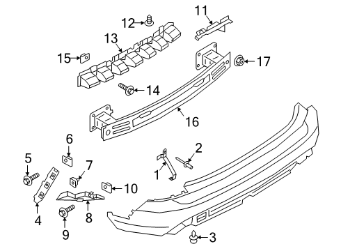 2022 Ford Escape Bumper & Components - Rear Diagram 1 - Thumbnail