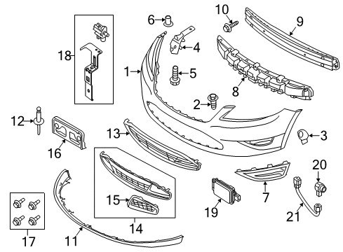 2015 Ford Taurus Front Bumper Diagram