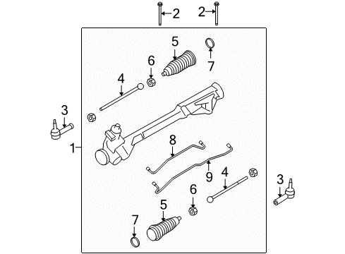 2009 Lincoln MKS Steering Column & Wheel, Steering Gear & Linkage Diagram 3 - Thumbnail