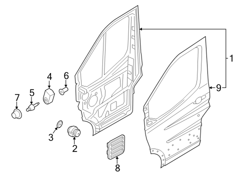 2023 Ford E-Transit Door & Components Diagram 3 - Thumbnail