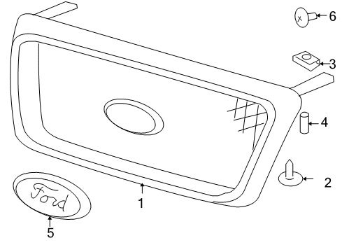 2008 Ford F-150 Grille & Components Diagram
