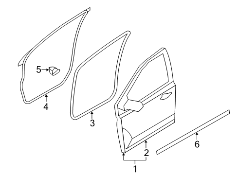 2009 Lincoln MKX Front Door Diagram