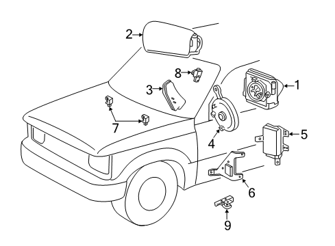 2005 Ford Ranger Air Bag Components Diagram