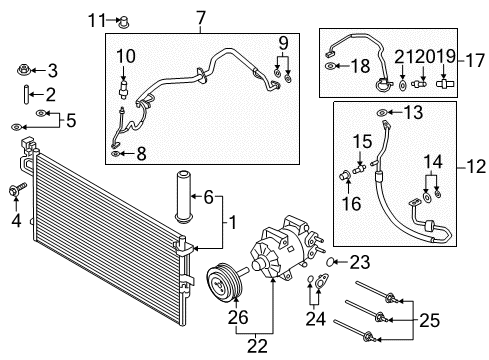2019 Ford Escape A/C Condenser, Compressor & Lines Diagram 1 - Thumbnail