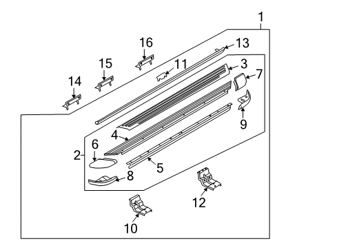 2009 Ford Explorer Mount Bracket, Front Driver Side Diagram for 8L2Z-16A506-A