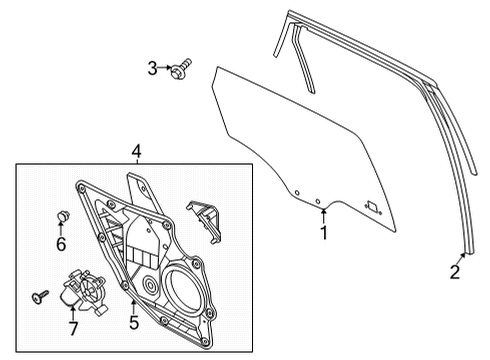 2022 Ford Escape Front Door Glass & Hardware Diagram 2 - Thumbnail