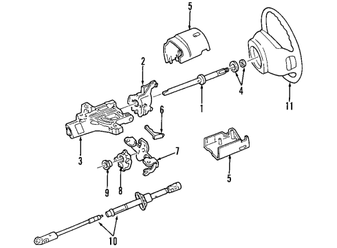 2001 Ford Expedition Steering Column, Steering Wheel & Trim Diagram 1 - Thumbnail